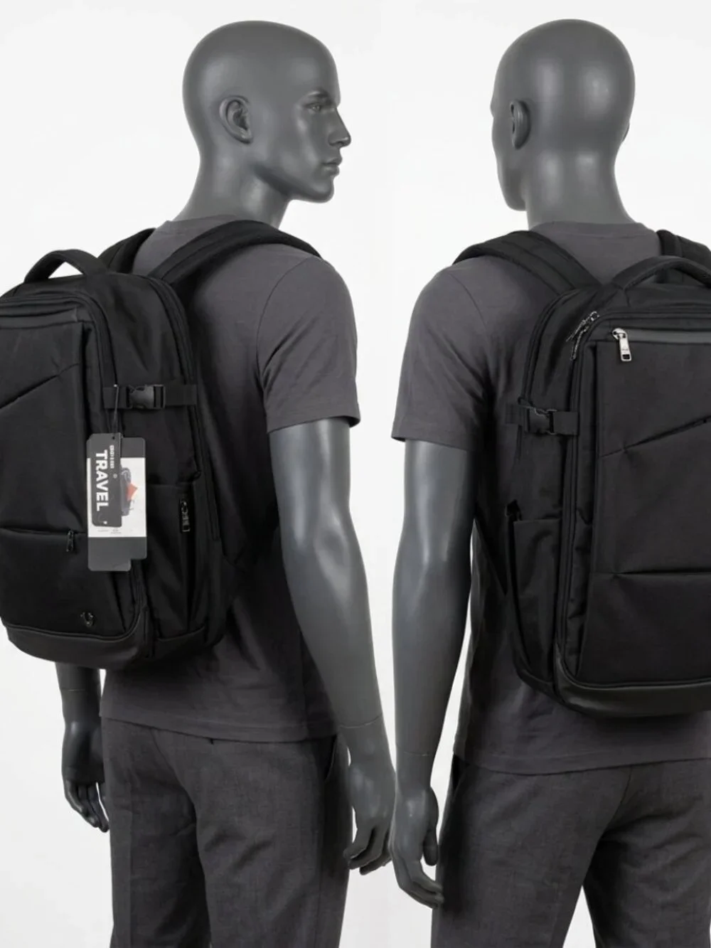 True Religion Will travel backpack in black with a volume of 23 l